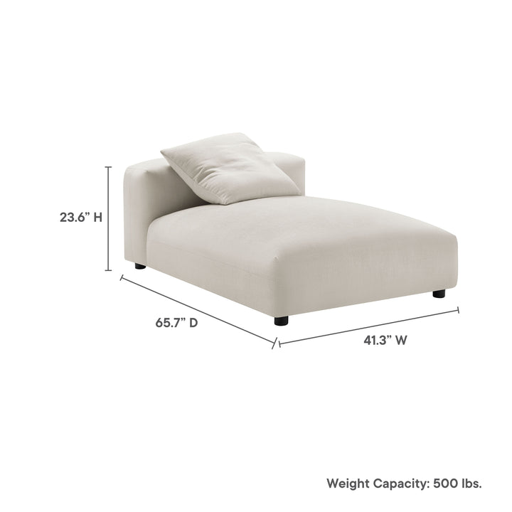 Serenity Modern Upholstered Fabric Armless Chaise Lounge