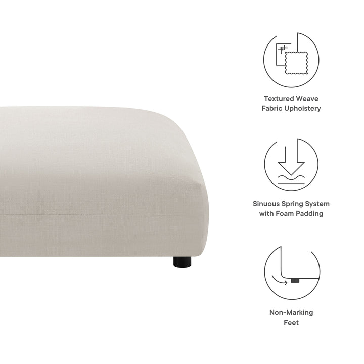 Serene Modular Upholstered Fabric Ottoman