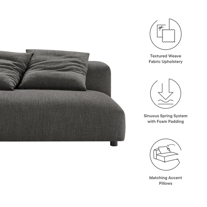 Serenity Modular Upholstered Fabric Armless Loveseat