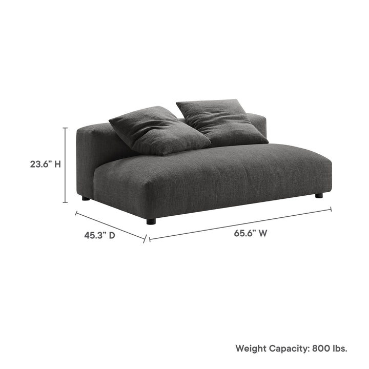 Serenity Modular Upholstered Fabric Armless Loveseat