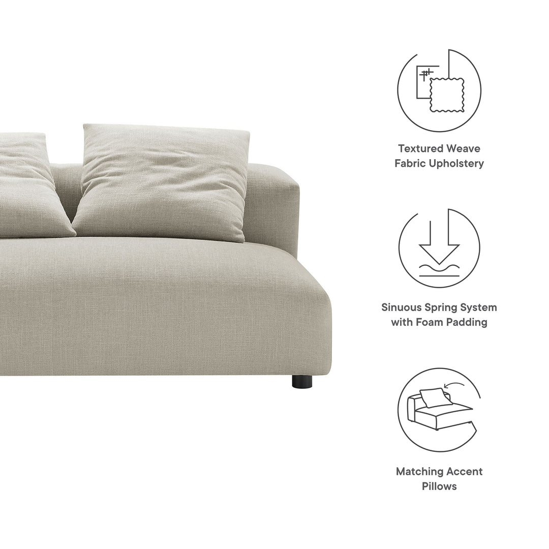 Serenity Modular Upholstered Fabric Armless Loveseat