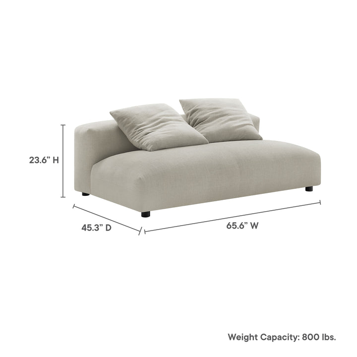 Serenity Modular Upholstered Fabric Armless Loveseat