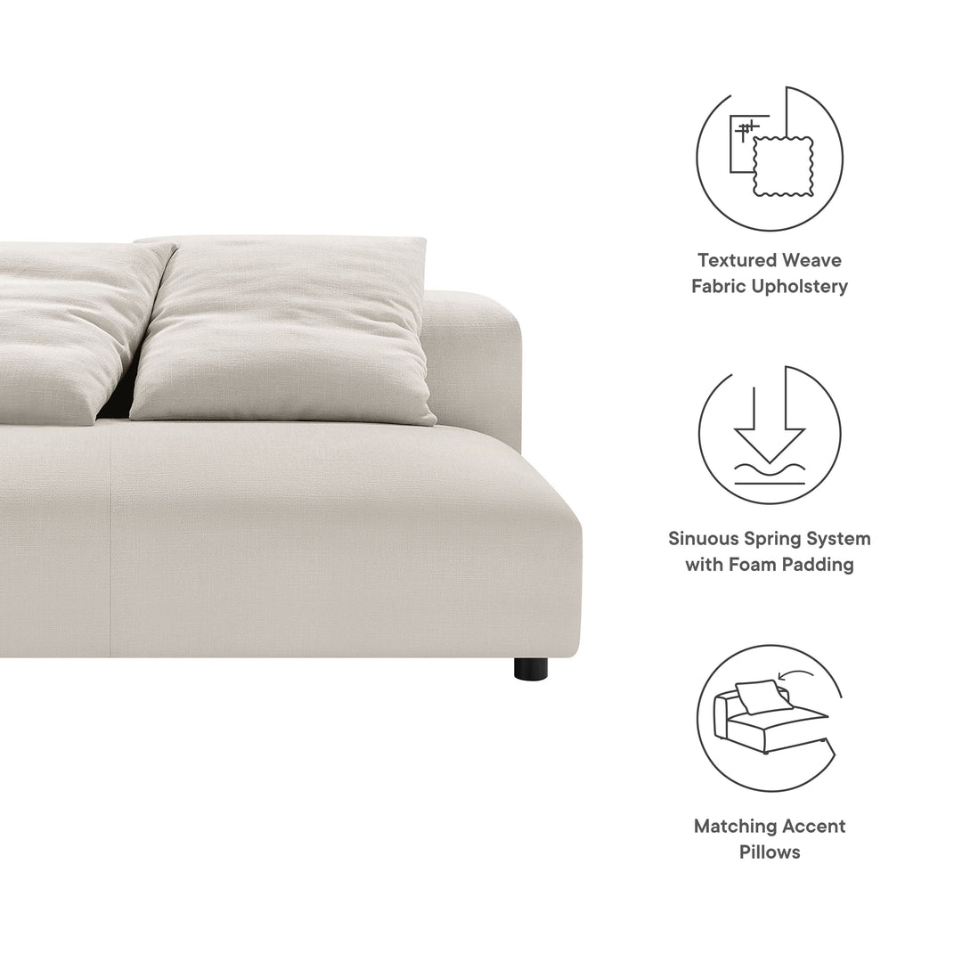 Serenity Modular Upholstered Fabric Armless Loveseat