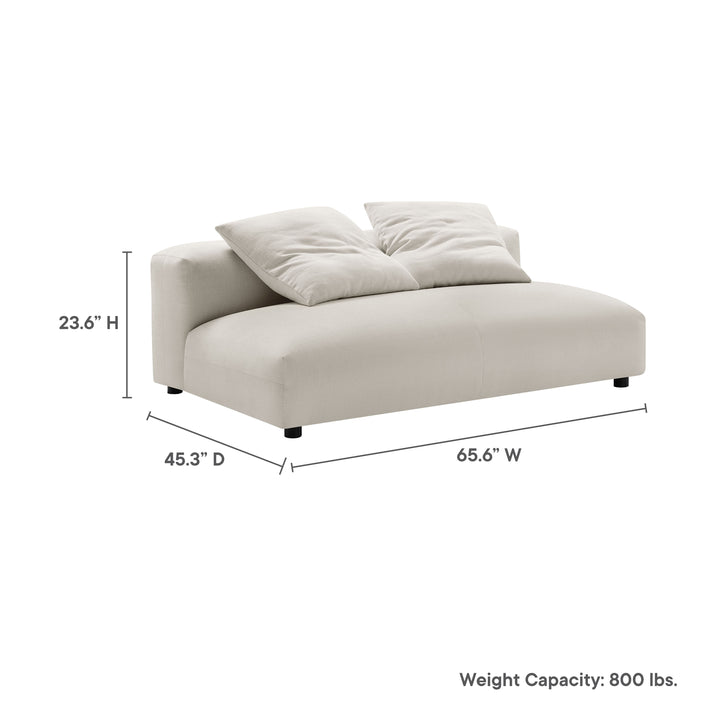 Serenity Modular Upholstered Fabric Armless Loveseat