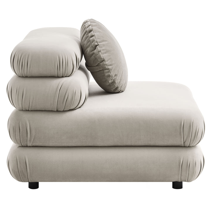 Joyous Modern Plush Velvet Armless Chair