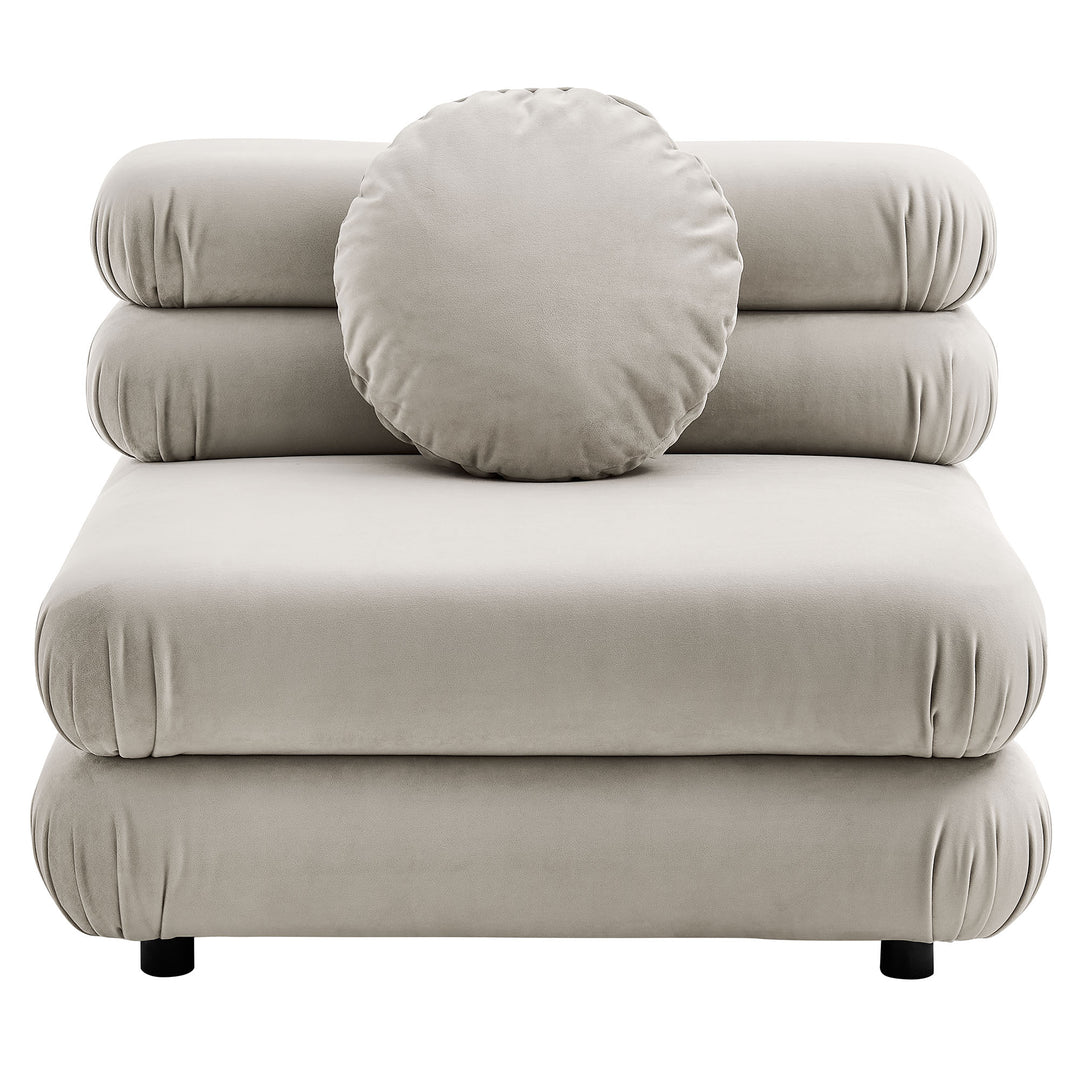 Joyous Modern Plush Velvet Armless Chair