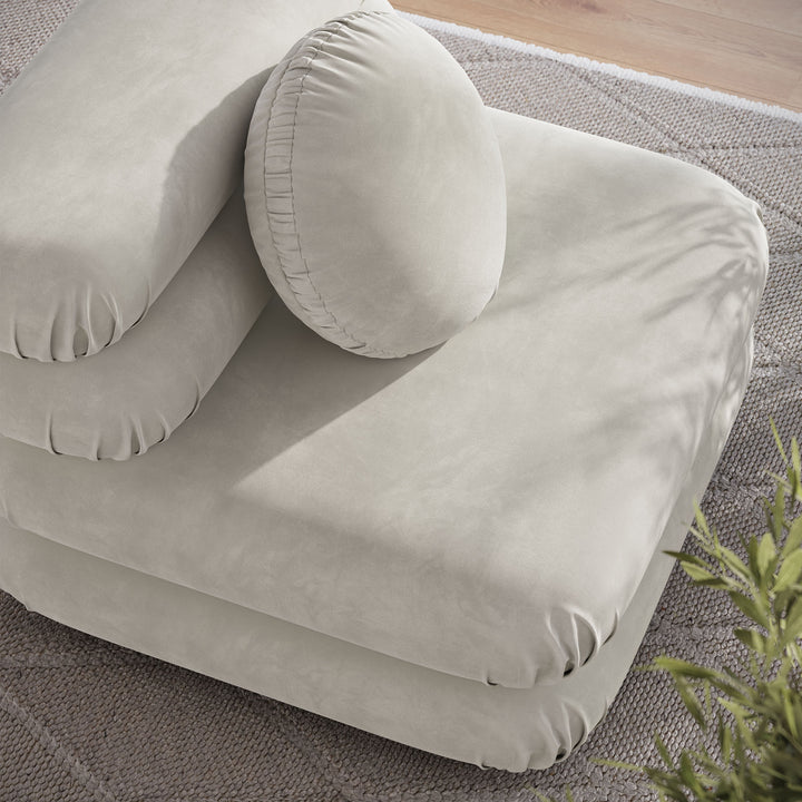 Joyous Modern Plush Velvet Armless Chair