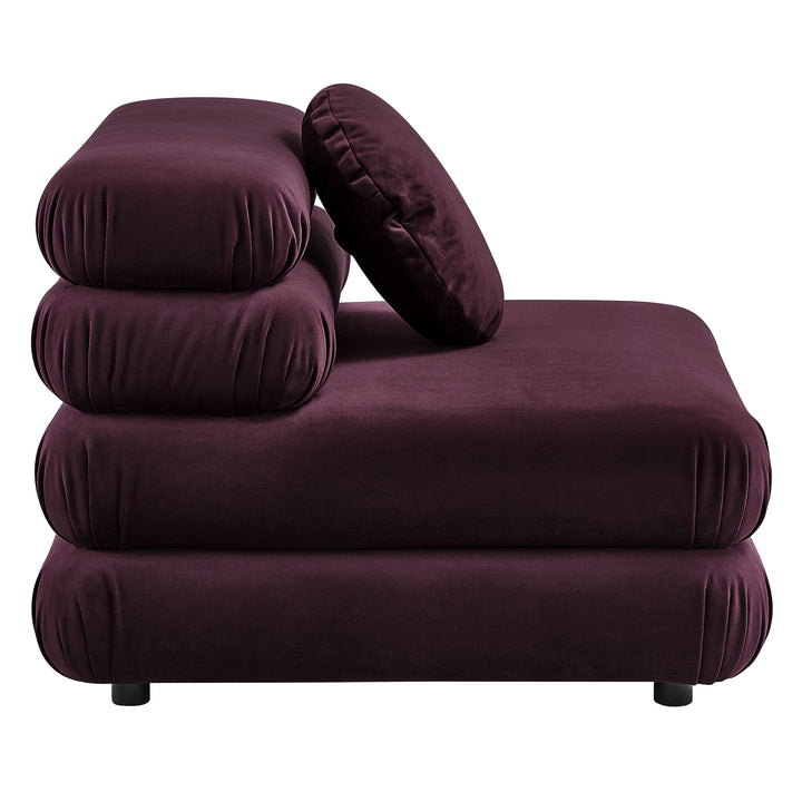 Billee Performance Velvet Armless Chair - Almond