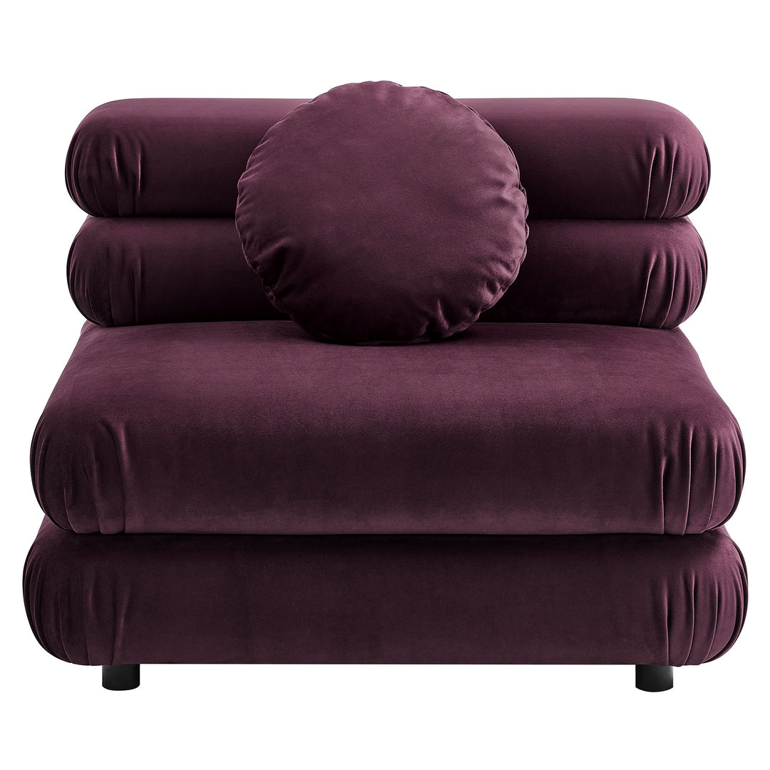 Billee Performance Velvet Armless Chair - Almond