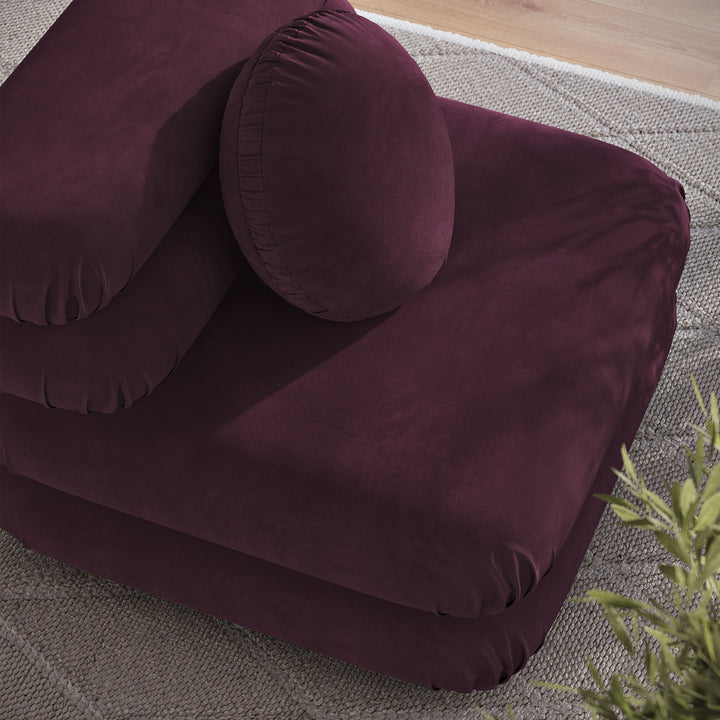 Billee Performance Velvet Armless Chair - Almond