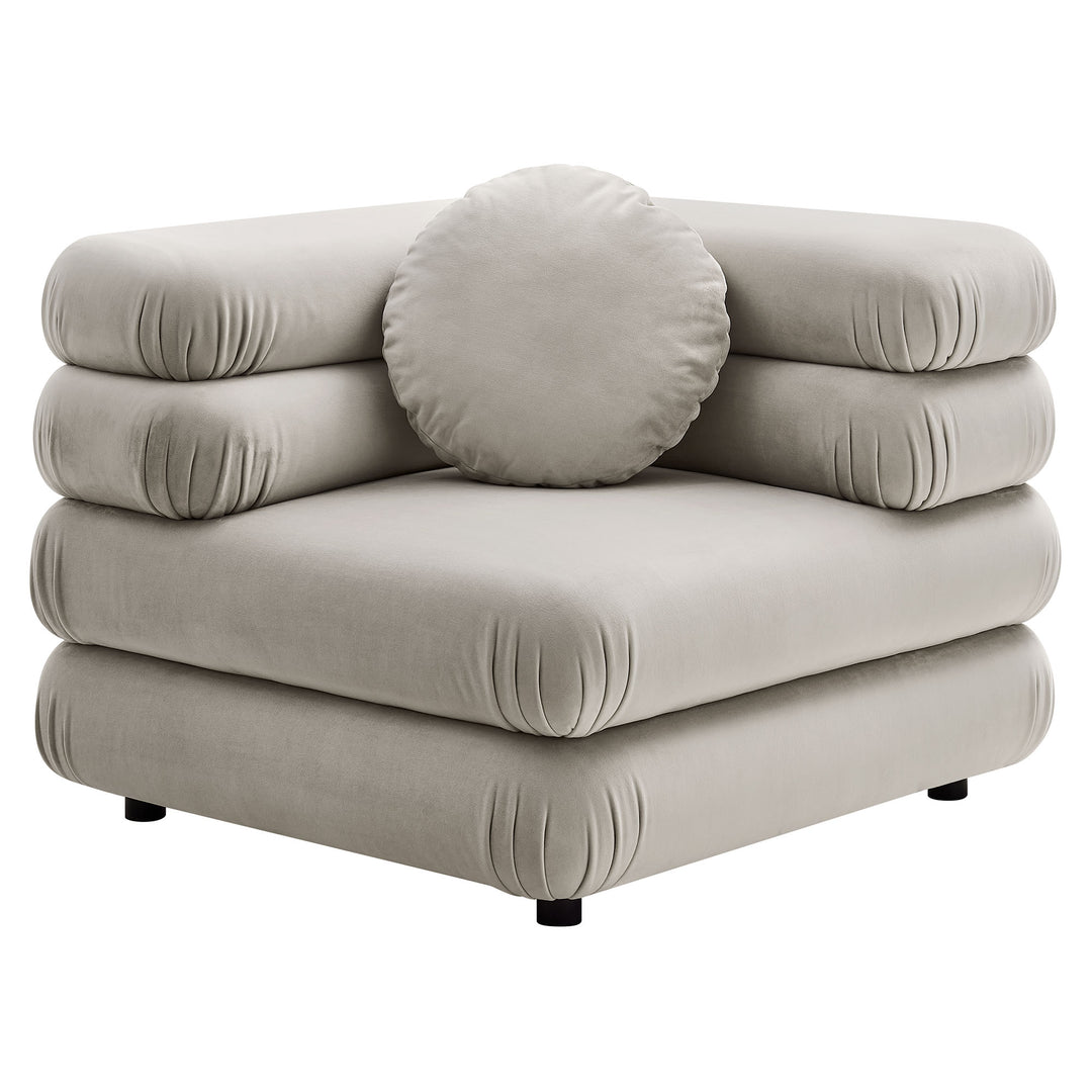 Joyous Modular Plush Velvet Corner Chair