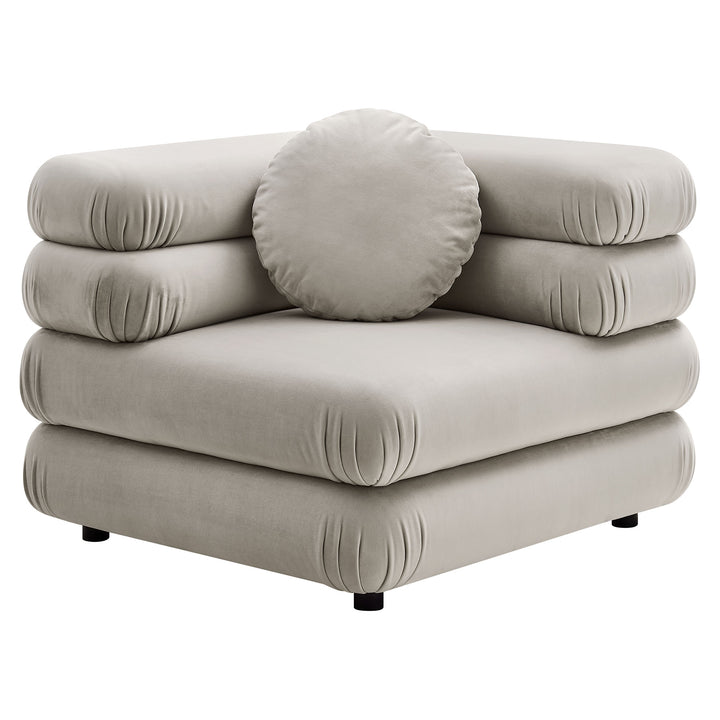 Joyous Modular Plush Velvet Corner Chair