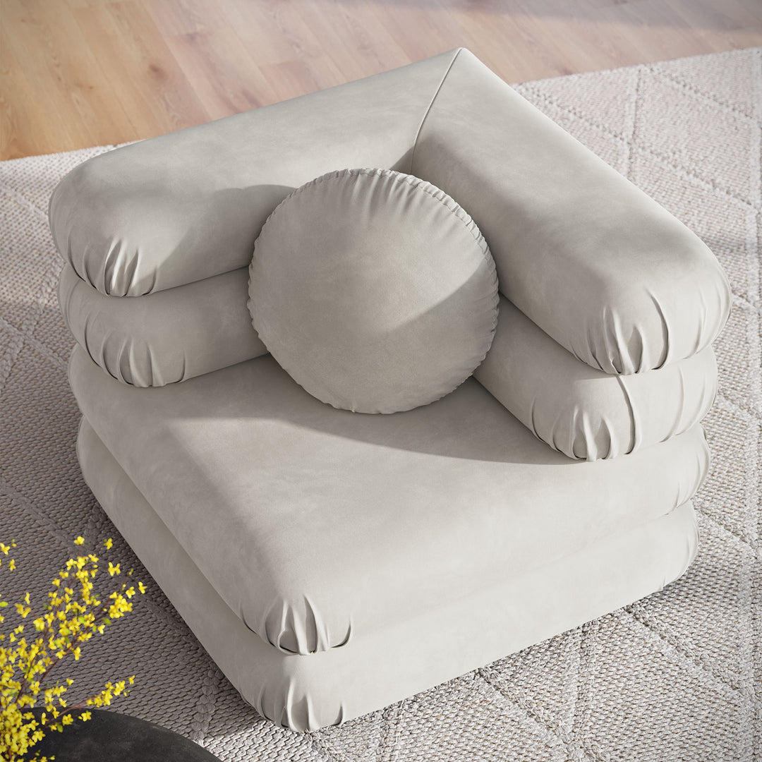 Joyous Modular Plush Velvet Corner Chair