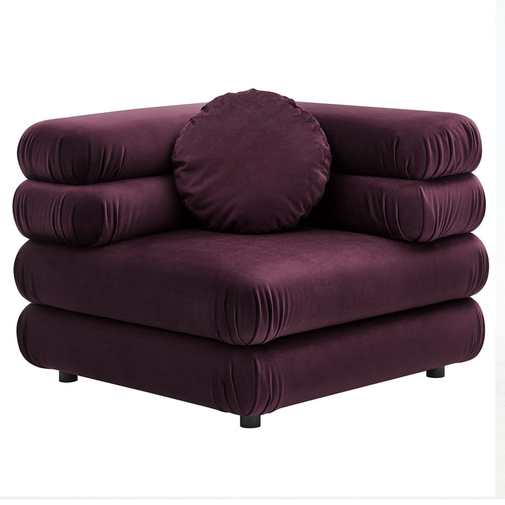 Joyous Modular Plush Velvet Corner Chair