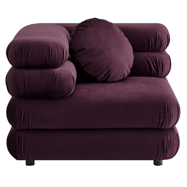 Joyous Modular Plush Velvet Corner Chair