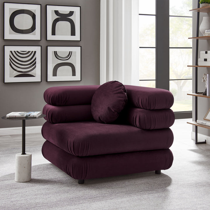 Joyous Modular Plush Velvet Corner Chair