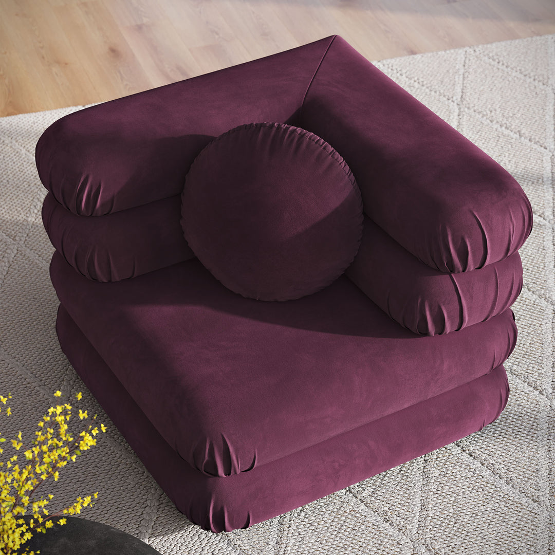 Joyous Modular Plush Velvet Corner Chair