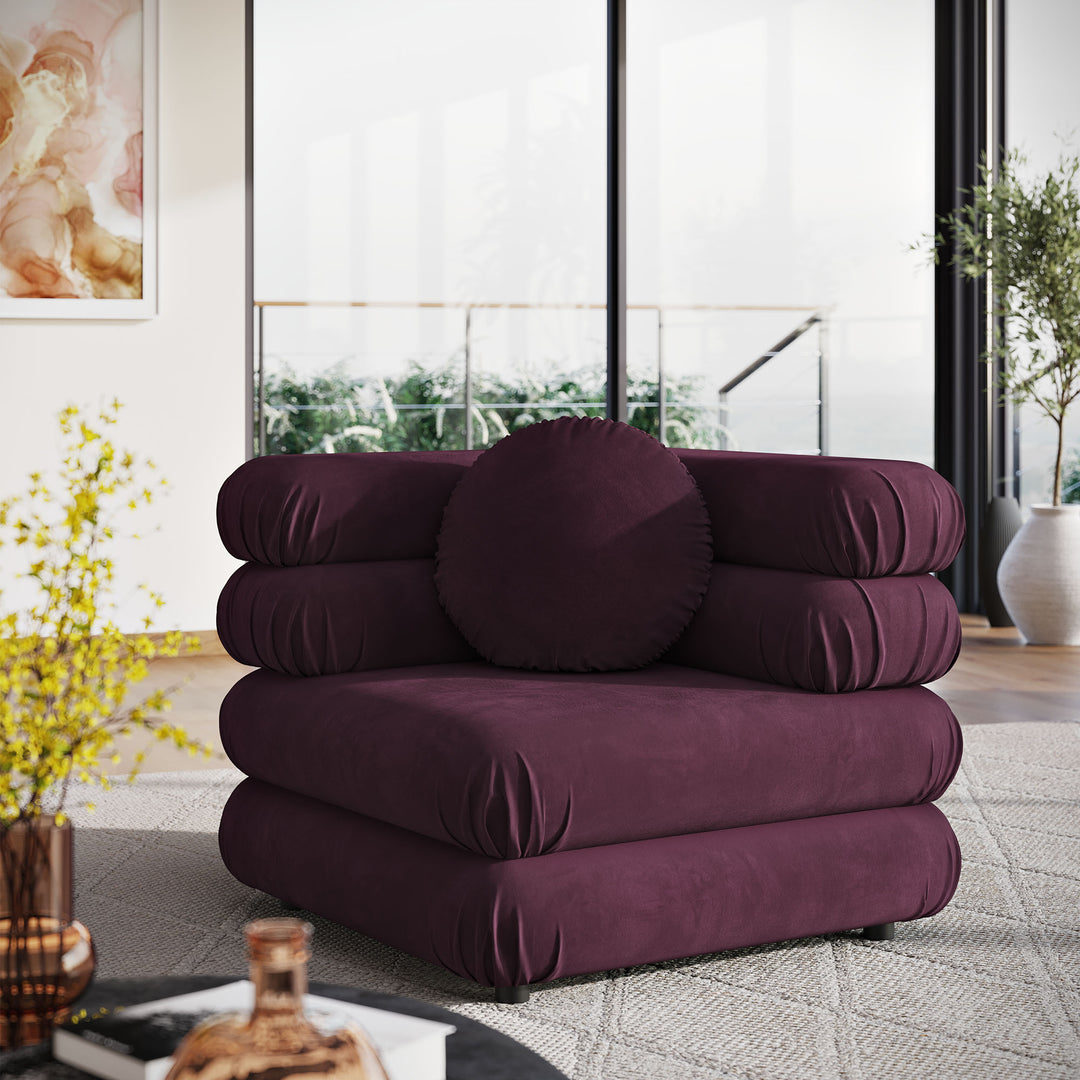 Joyous Modular Plush Velvet Corner Chair