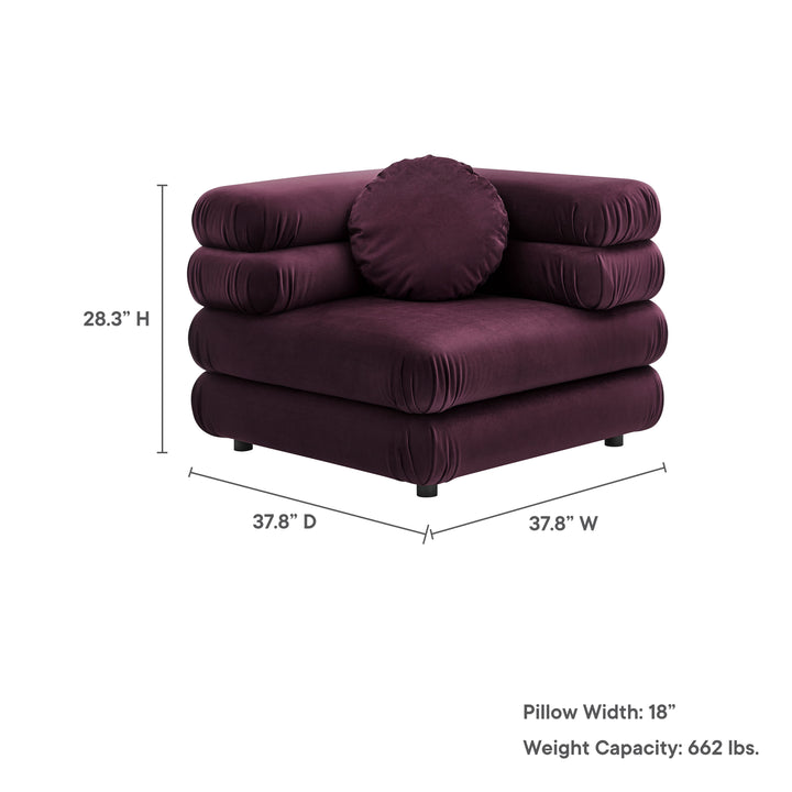 Joyous Modular Plush Velvet Corner Chair