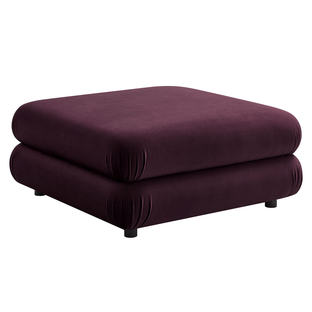 Billee Performance Velvet Ottoman - Almond