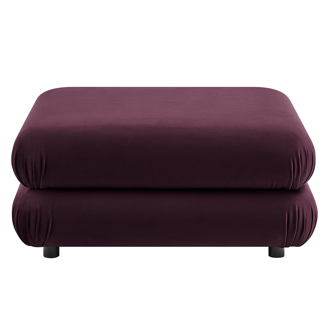 Billee Performance Velvet Ottoman - Almond