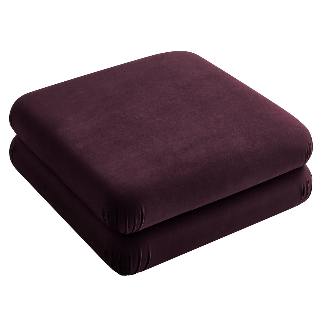 Billee Performance Velvet Ottoman - Almond