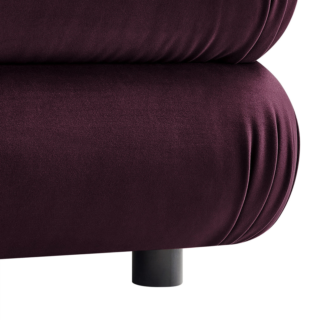 Billee Performance Velvet Ottoman - Almond