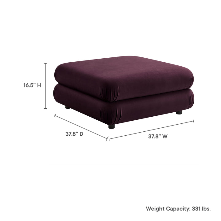 Billee Performance Velvet Ottoman - Almond