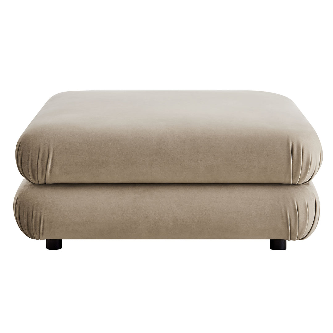 Billee Performance Velvet Ottoman - Almond