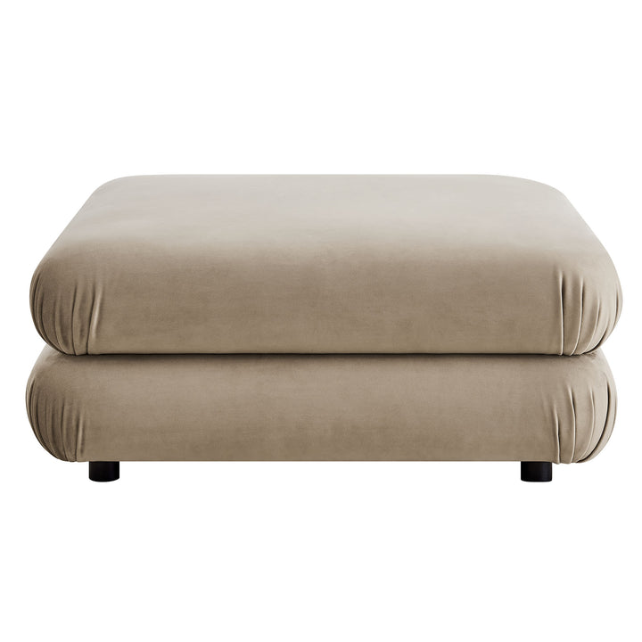 Billee Performance Velvet Ottoman - Almond