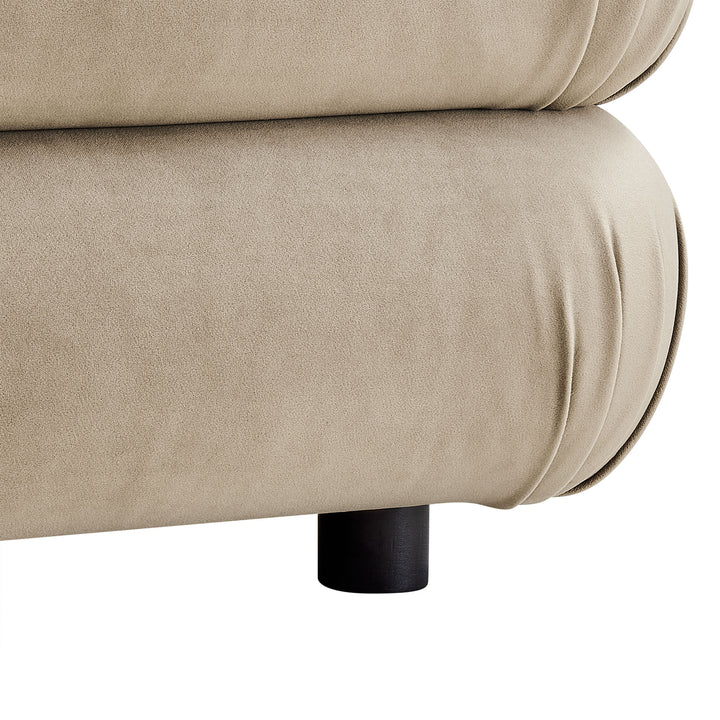 Billee Performance Velvet Ottoman - Almond