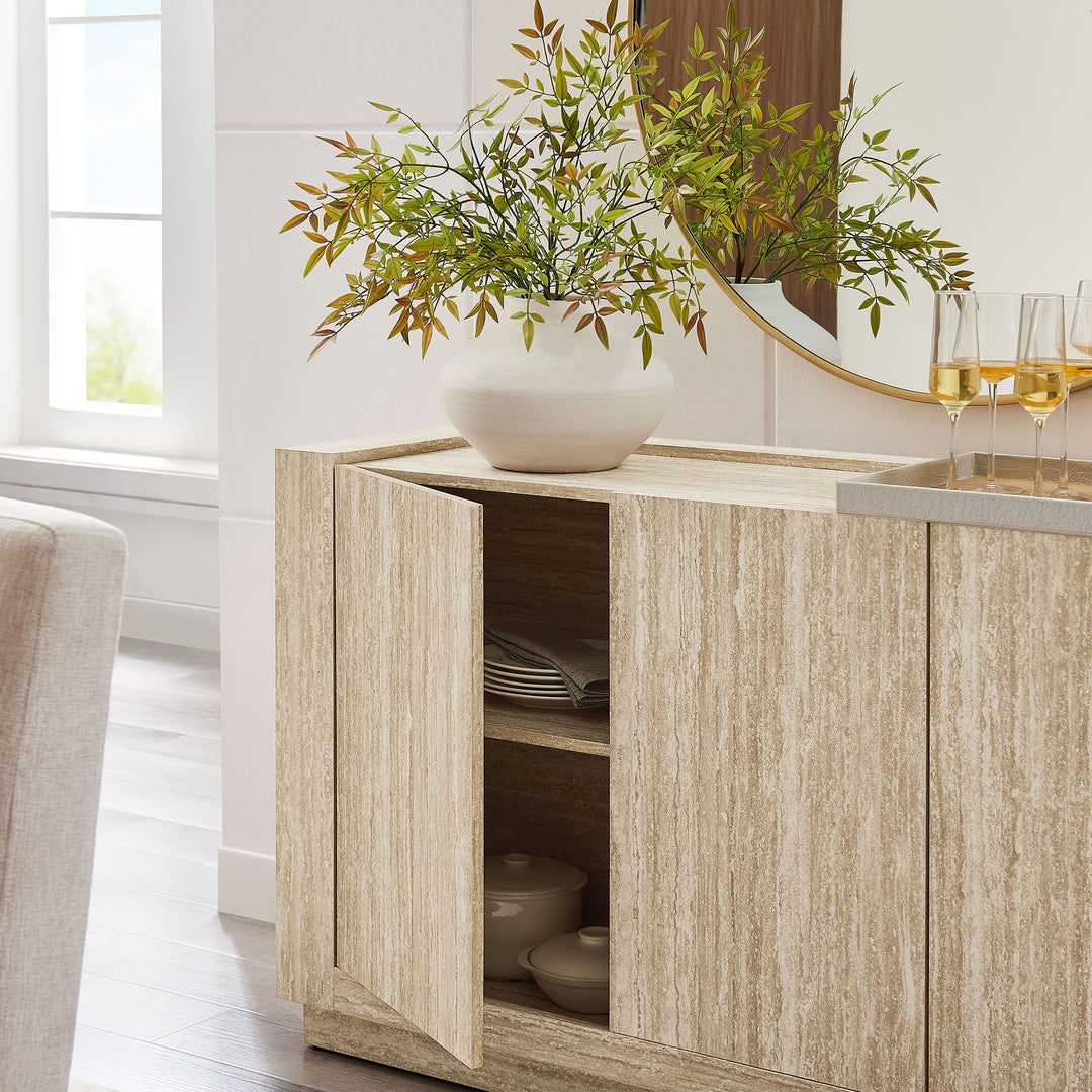 Haven 59" Travertine Sideboard