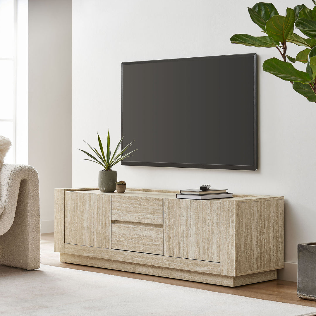 Haven 59" Travertine TV Stand