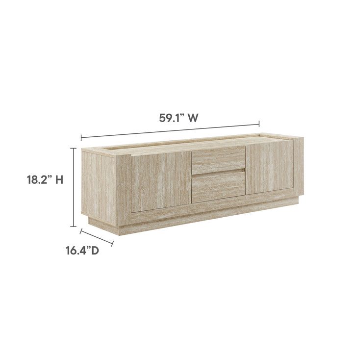 Haven 59" Travertine TV Stand