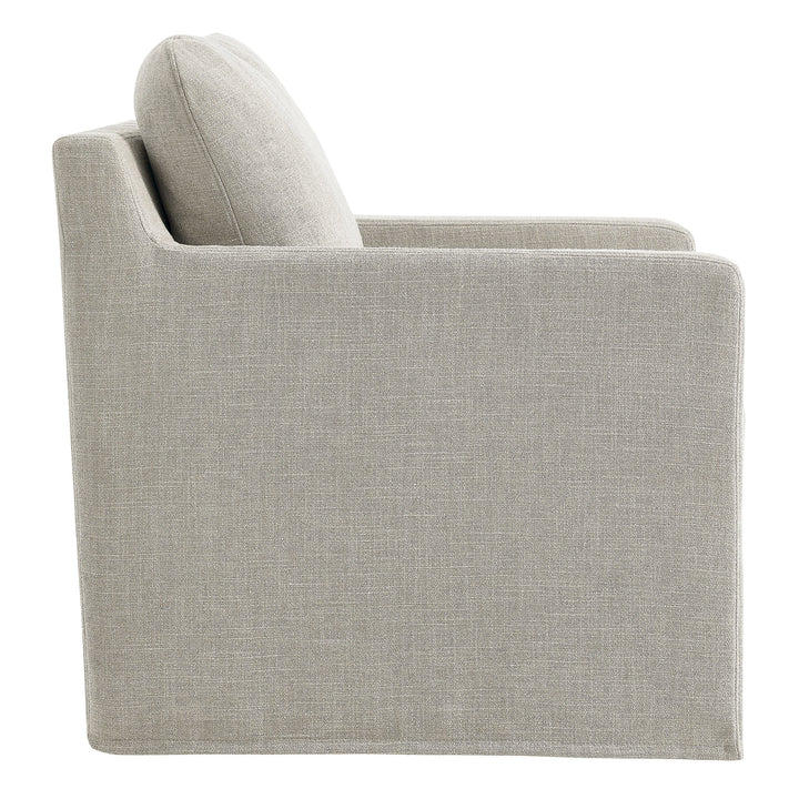 Sophisticated Linen Slipcovered Swivel Seat