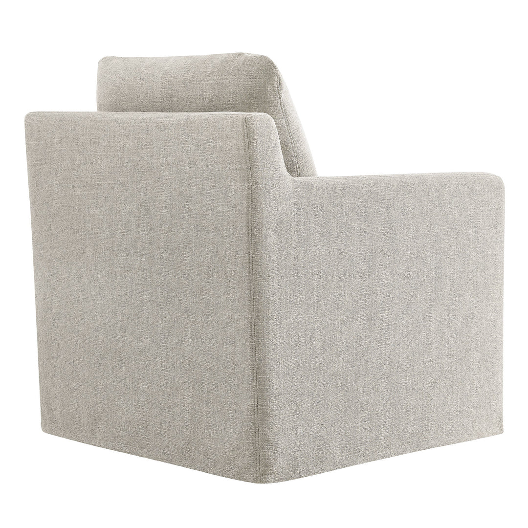 Sophisticated Linen Slipcovered Swivel Seat