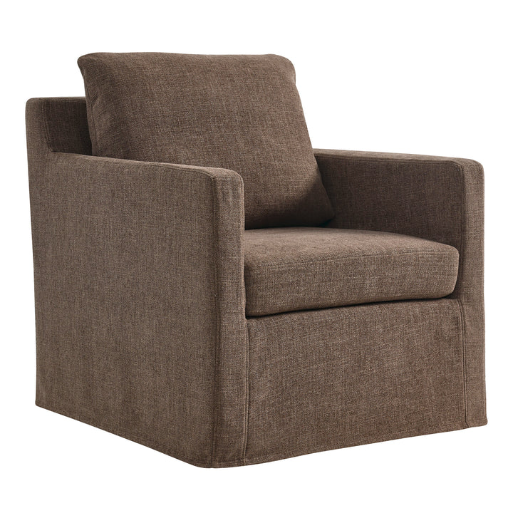 Sophisticated Linen Slipcovered Swivel Seat