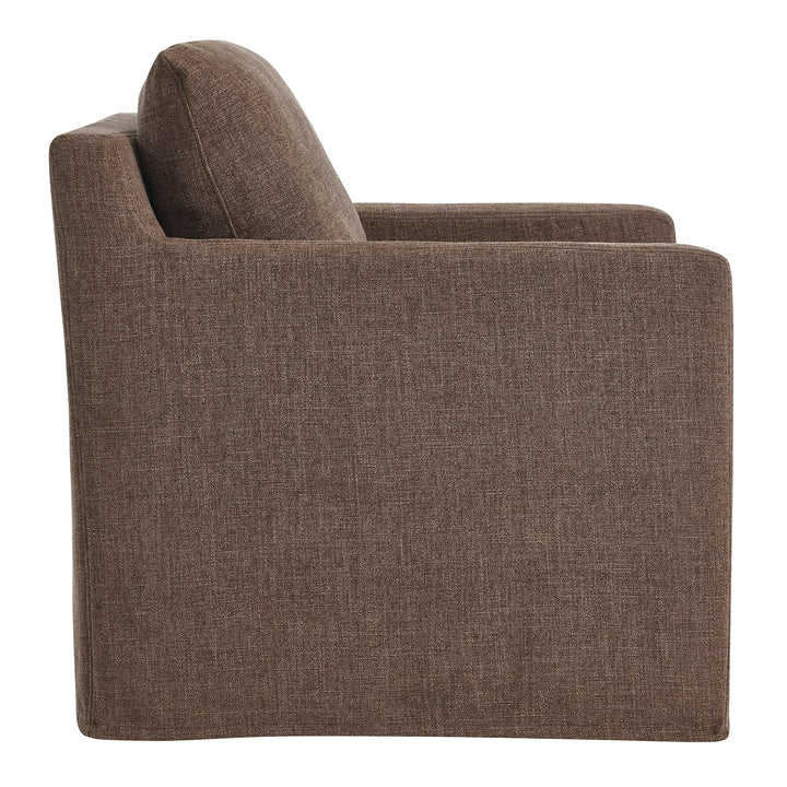 Sophisticated Linen Slipcovered Swivel Seat