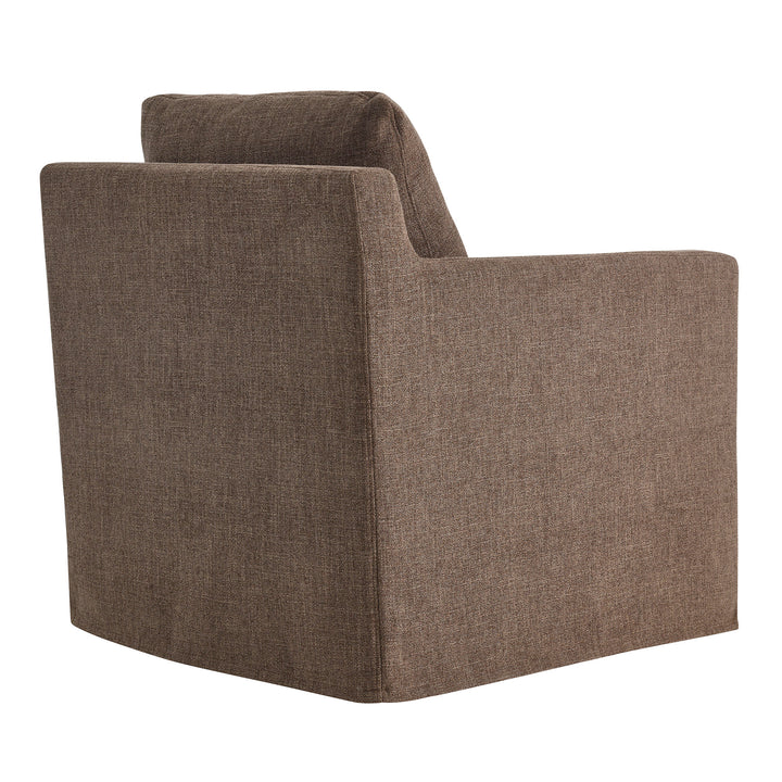 Sophisticated Linen Slipcovered Swivel Seat