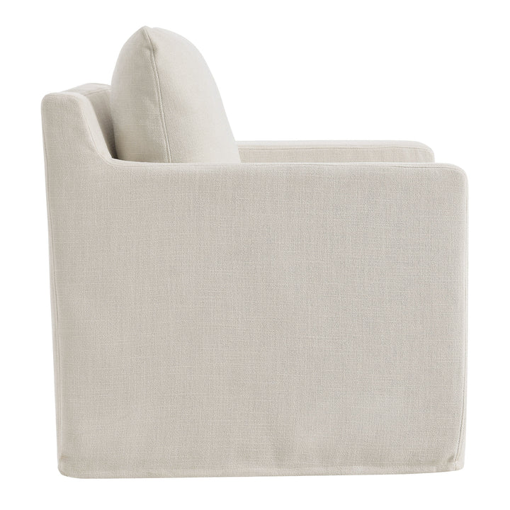 Sophisticated Linen Slipcovered Swivel Seat