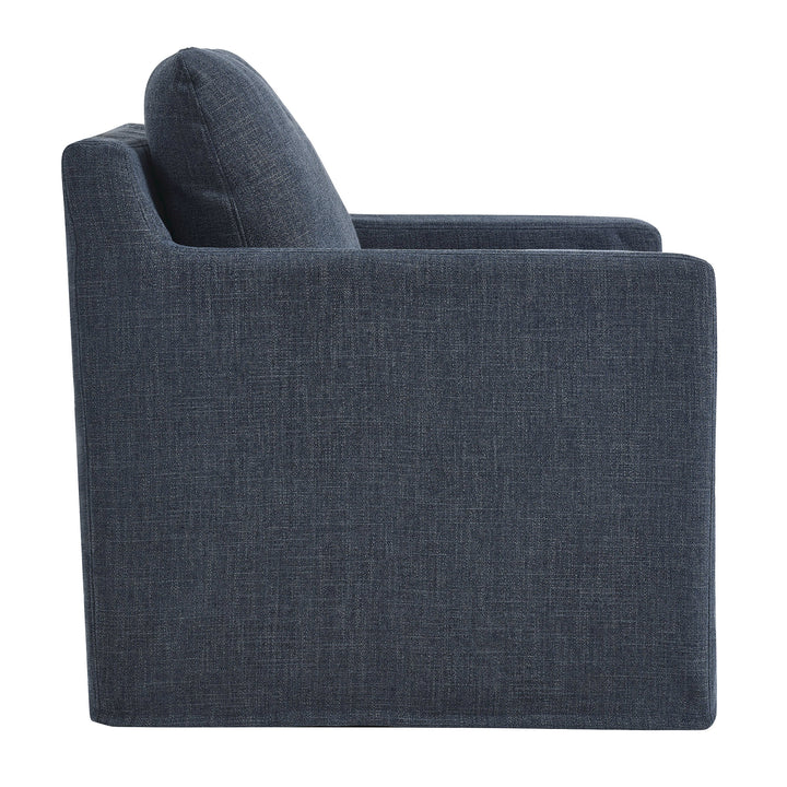 Sophisticated Linen Slipcovered Swivel Seat