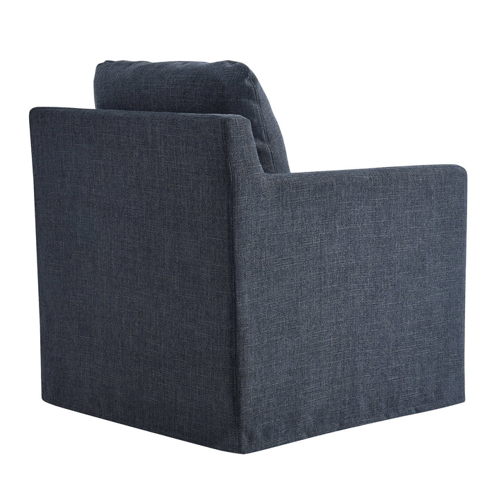 Sophisticated Linen Slipcovered Swivel Seat