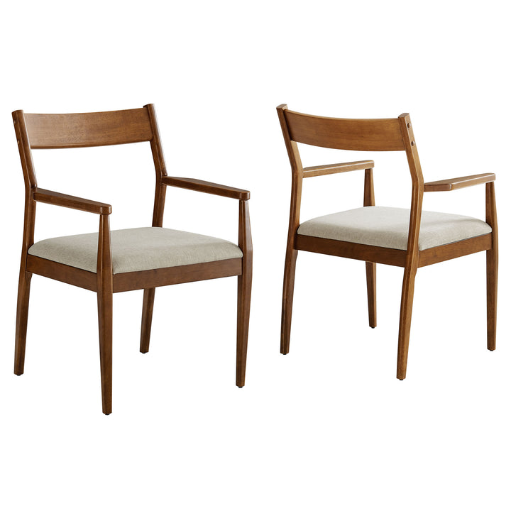 Sierra Fabric Wood Seating Armchairs Set of 2