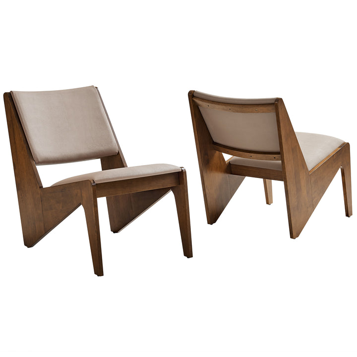 Rylina Vegan Leather Lounge Chairs Set of 2