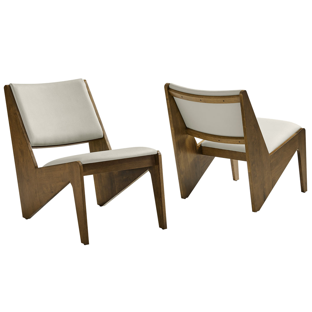 Rylina Vegan Leather Lounge Chairs Set of 2