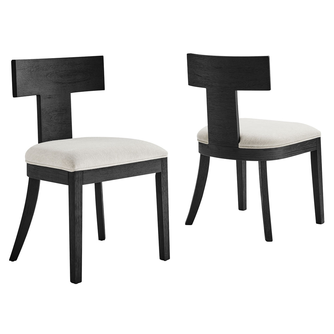 Phoenix Woven and Fiber Upholstered Dining Chairs Set of 2