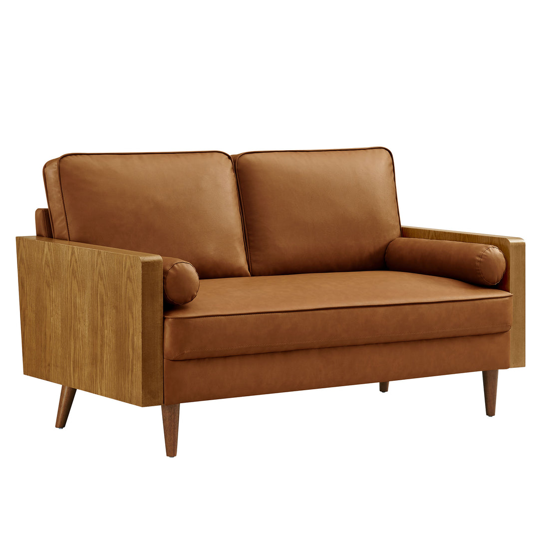 Kieran Kraft Leather Loveseat