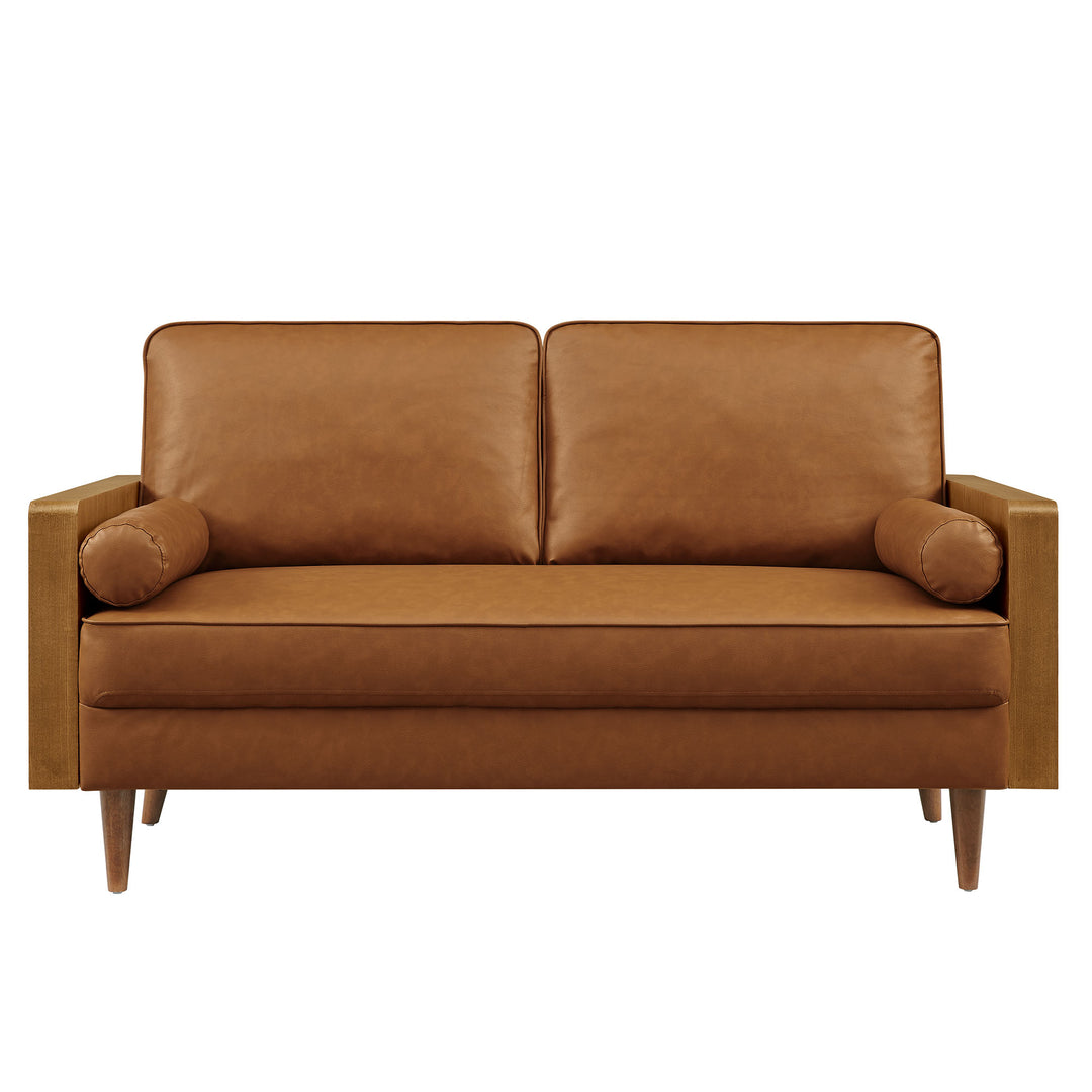 Kieran Kraft Leather Loveseat