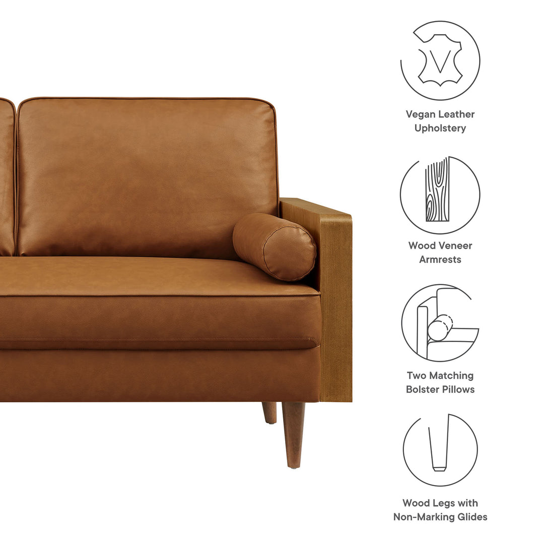 Kieran Kraft Leather Loveseat