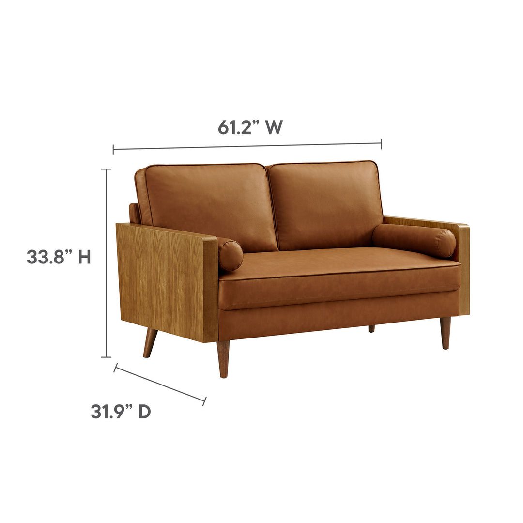 Kieran Kraft Leather Loveseat